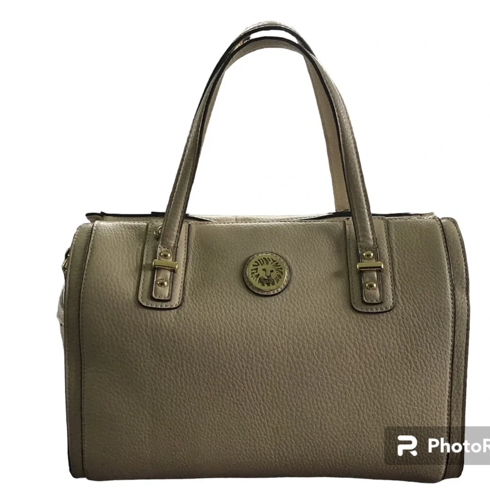 Anne Klein, vintage doctor bag/ tote bag, beige, medium size. - Picture 3 of 6